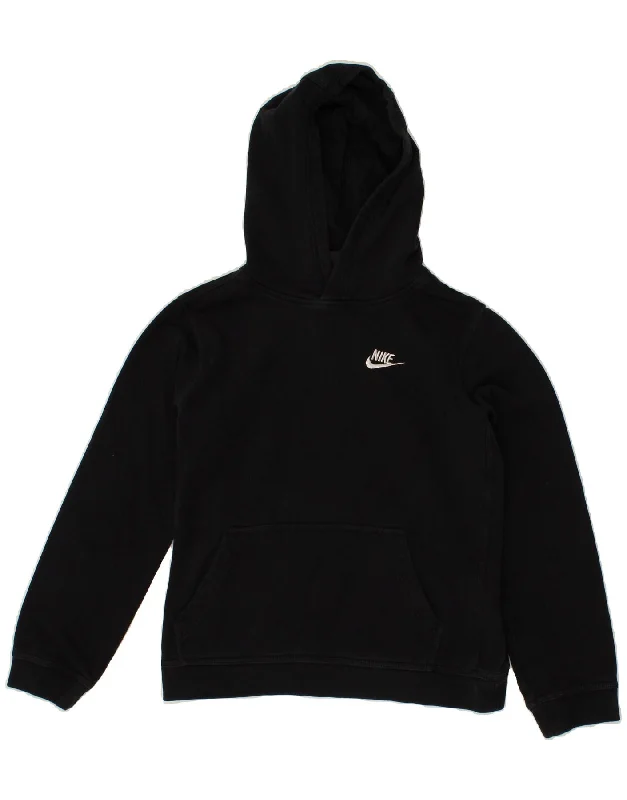 men's zip hoodie with contrast sleeves -NIKE Boys Hoodie Jumper 13-14 Years XL Black Cotton