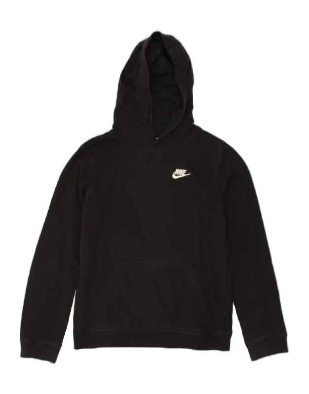 men's hoodie for warmth -NIKE Boys Hoodie Jumper 13-14 Years XL Black Cotton