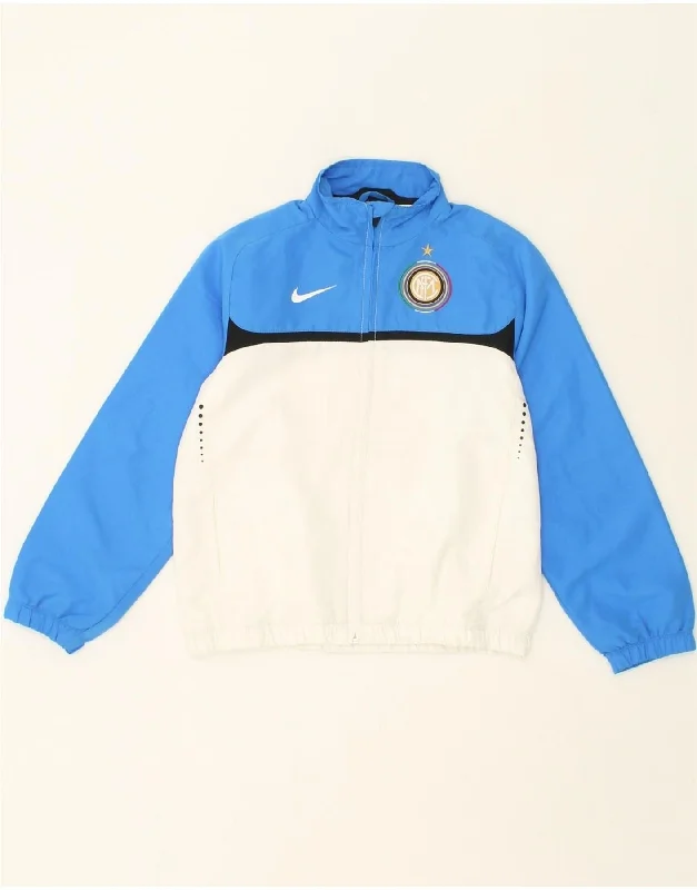 men's insulated rain jackets -NIKE Boys Inter Milan Graphic Tracksuit Top Jacket 8-9 Years Small White