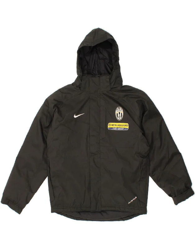 stylish jackets for men -NIKE Boys Juventus Hooded Windbreaker Jacket 12-13 Years Large Black