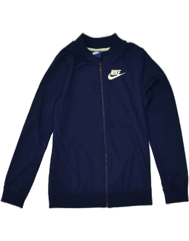 men's waterproof winter jackets -NIKE Boys Tracksuit Top Jacket 10-11 Years Medium  Navy Blue Polyester