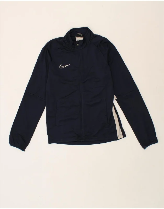 men's urban jackets -NIKE Boys Tracksuit Top Jacket 13-14 Years XL Navy Blue Colourblock