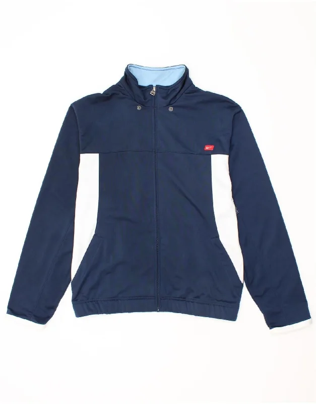 men's zip jackets for hiking -NIKE Boys Tracksuit Top Jacket 15-16 Years XL  Navy Blue Colourblock