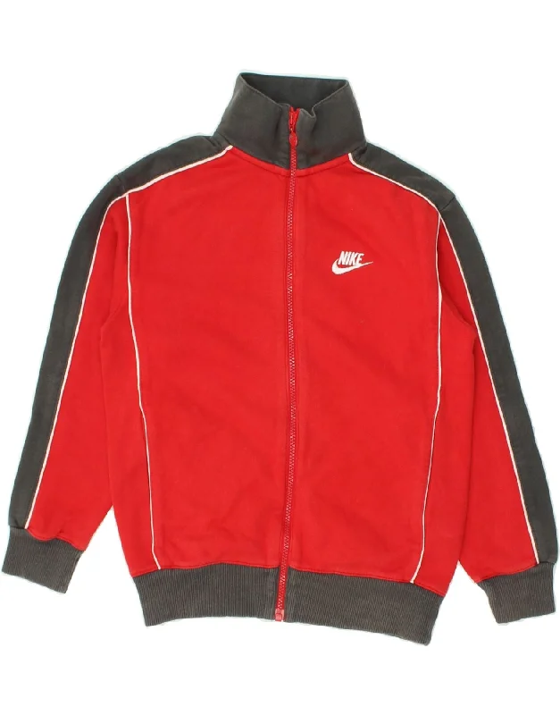 men's waterproof winter jackets -NIKE Boys Tracksuit Top Jacket 8-9 Years Small  Red Colourblock Cotton