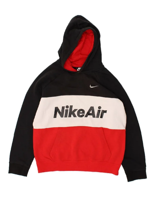 men's heavy-duty hoodies -NIKE Girls Graphic Hoodie Jumper 13-14 Years XL  Multicoloured Colourblock