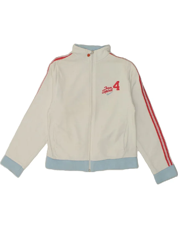 men's windproof jackets -NIKE Girls Graphic Tracksuit Top Jacket 12-13 Years Large  White Cotton