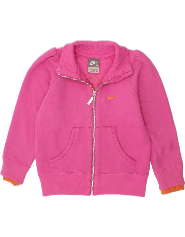 men's windbreakers -NIKE Girls Graphic Tracksuit Top Jacket 5-6 Years Medium Pink Cotton