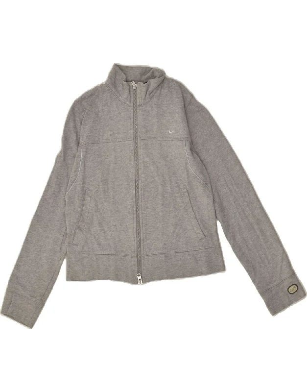 men's trendy jackets for winter -NIKE Girls Tracksuit Top Jacket 10-11 Years Grey Cotton