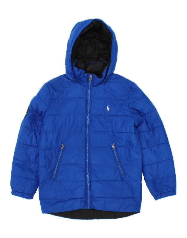 men's lightweight fashion jackets -POLO RALPH LAUREN Boys Hooded Padded Jacket 14-15 Years Large Blue