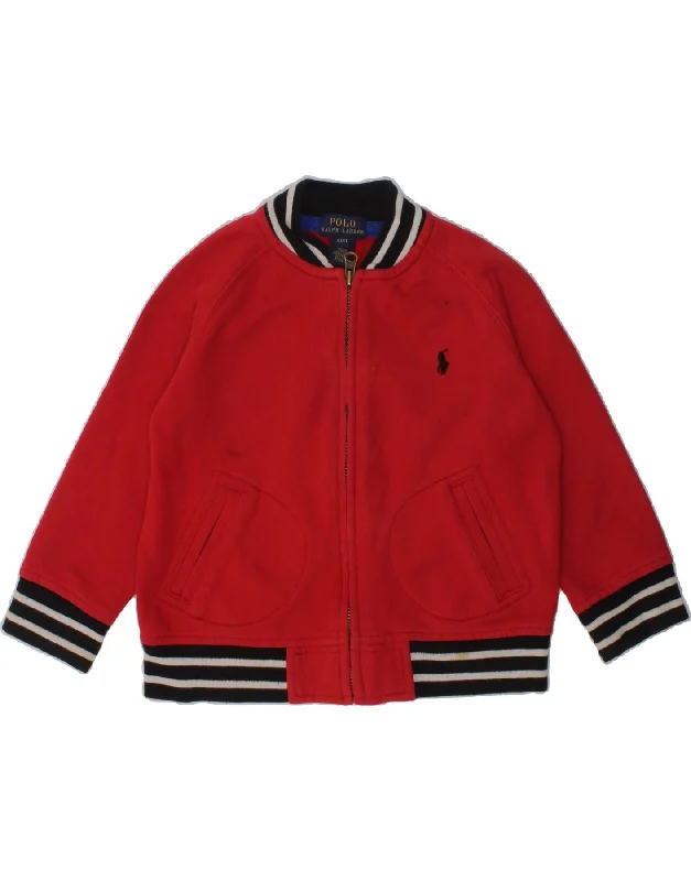 men's lightweight jackets -POLO RALPH LAUREN Boys Tracksuit Top Jacket 3-4 Years Red