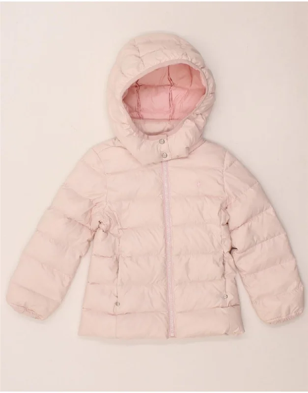 men's waterproof jackets -POLO RALPH LAUREN Girls Hooded Padded Jacket 4-5 Years Pink Nylon