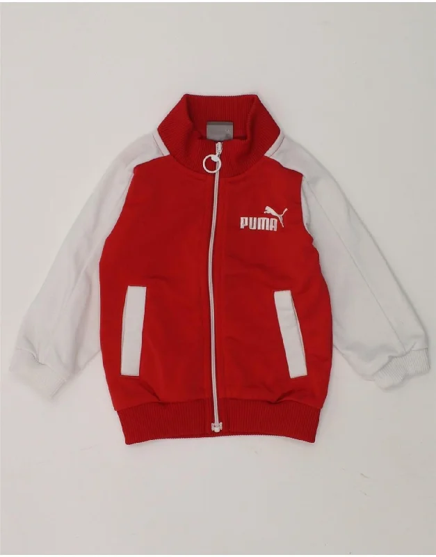 men's versatile jackets -PUMA Baby Boys Graphic Tracksuit Top Jacket 3-6 Months Red Colourblock