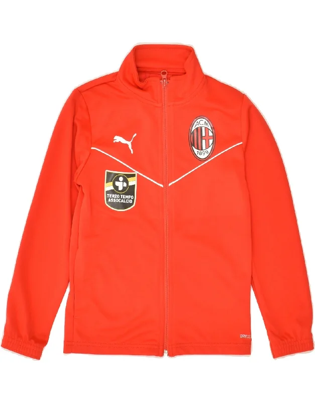 men's durable winter jackets -PUMA Boys AC Milan Graphic Tracksuit Top Jacket 7-8 Years Red Polyester