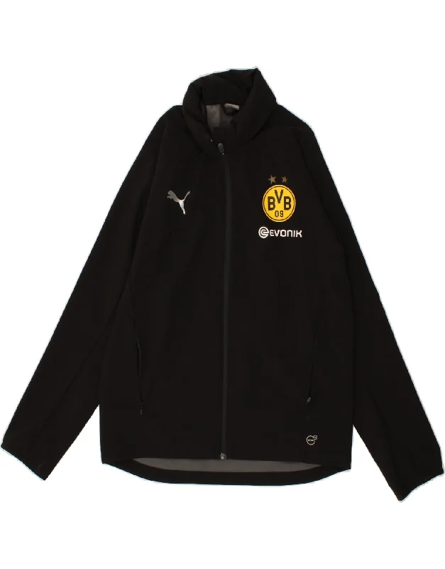 men's outdoor jacket for hiking -PUMA Boys BVB Dortmund Graphic Tracksuit Top Jacket 15-16 Years  Black