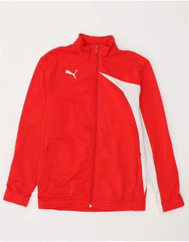 men's casual winter jackets -PUMA Boys Tracksuit Top Jacket 11-12 Years Large  Red Colourblock