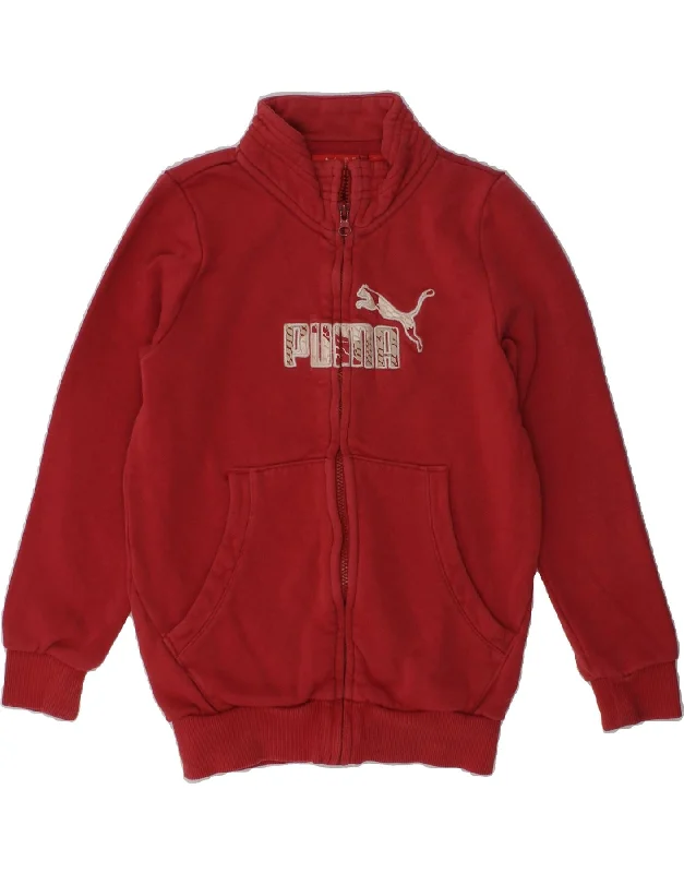 men's sports jackets -PUMA Girls Graphic Tracksuit Top Jacket 5-6 Years Red Cotton