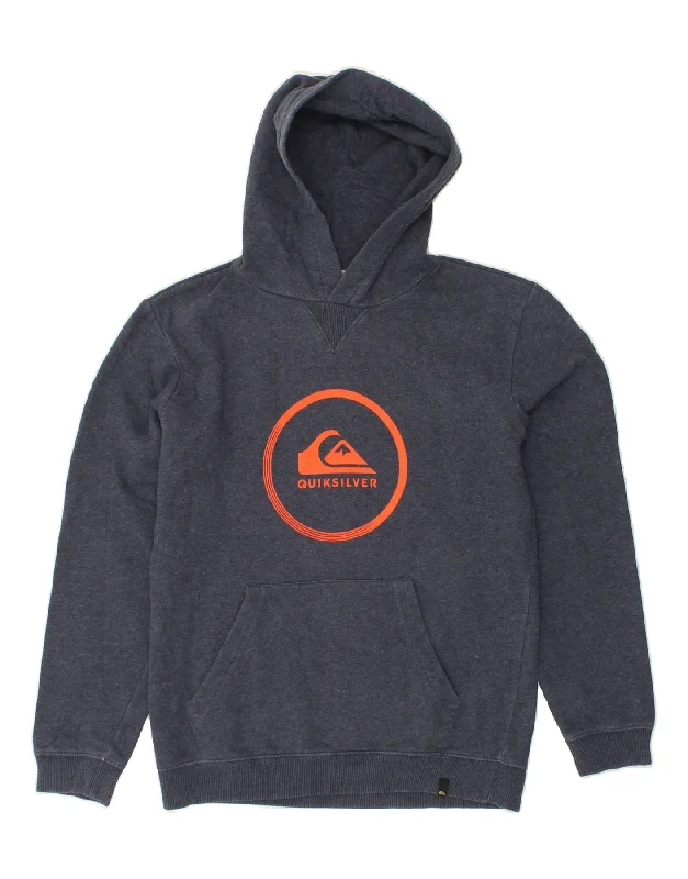 men's hoodie for weekend wear -QUIKSILVER Boys Hoodie Jumper 13-14 Years Navy Blue Cotton