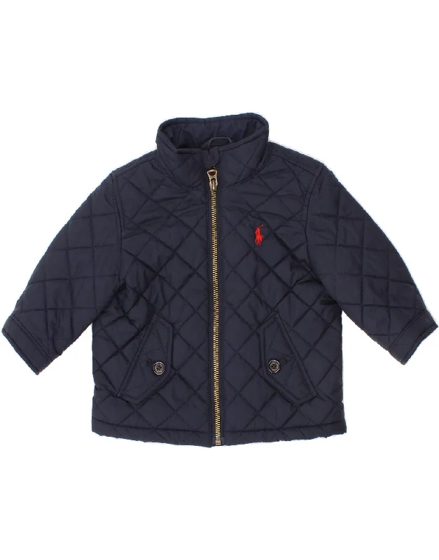 men's trench coats for winter -RALPH LAUREN Baby Boys Padded Jacket 9-12 Months Navy Blue Polyester