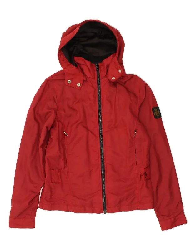 men's waterproof outdoor jackets -REFRIGIWEAR Girls Cruz Hooded Rain Jacket 13-14 Years Red Nylon