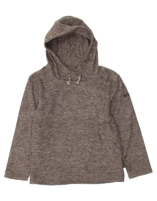 men's printed graphic hoodies -REGATTA Girls Hoodie Jumper 9-10 Years Grey Flecked Polyester