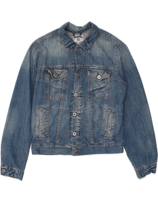 men's faux leather jackets -REPLAY Boys Denim Jacket 7-8 Years Blue Cotton