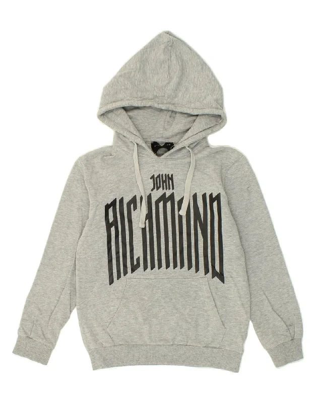 men's sporty hoodies -RICHMOND Boys Graphic Hoodie Jumper 9-10 Years Grey Cotton