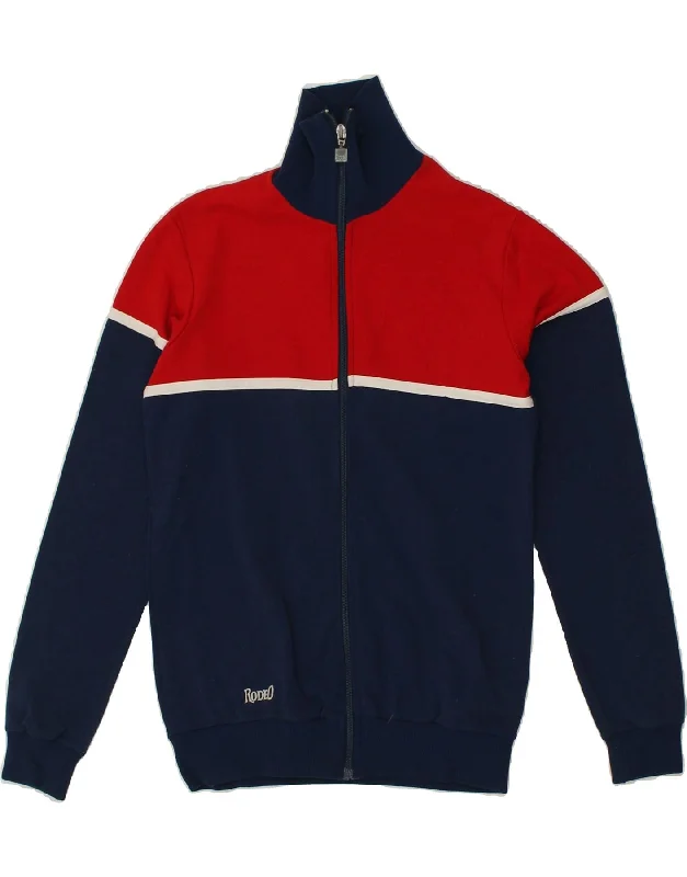 men's trench coats -RODEO Boys Tracksuit Top Jacket 15-16 Years Navy Blue Colourblock Cotton