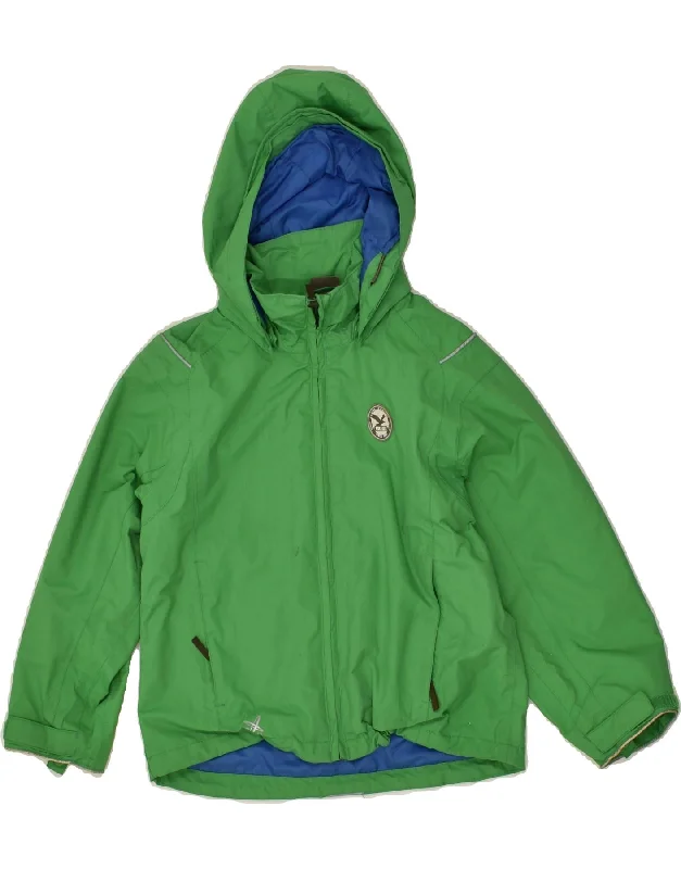 men's slim fit leather jackets -SALEWA Boys Hooded Rain Jacket 5-6 Years Green Polyamide