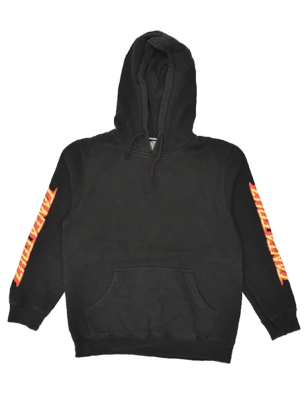 men's hoodie for weekend wear -SANTA CRUZ Boys Graphic Hoodie Jumper 13-14 Years Black Cotton