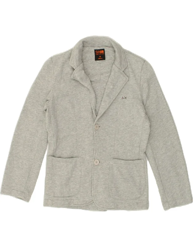 men's insulated jackets -SUN68 Boys 2 Button Blazer Jacket 9-10 Years Grey Cotton