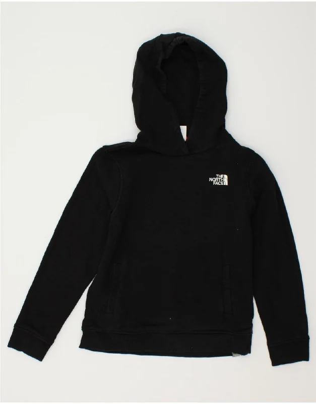 men's hoodie with drawstrings -THE NORTH FACE Boys Graphic Hoodie Jumper 10-11 Years XL Black Cotton