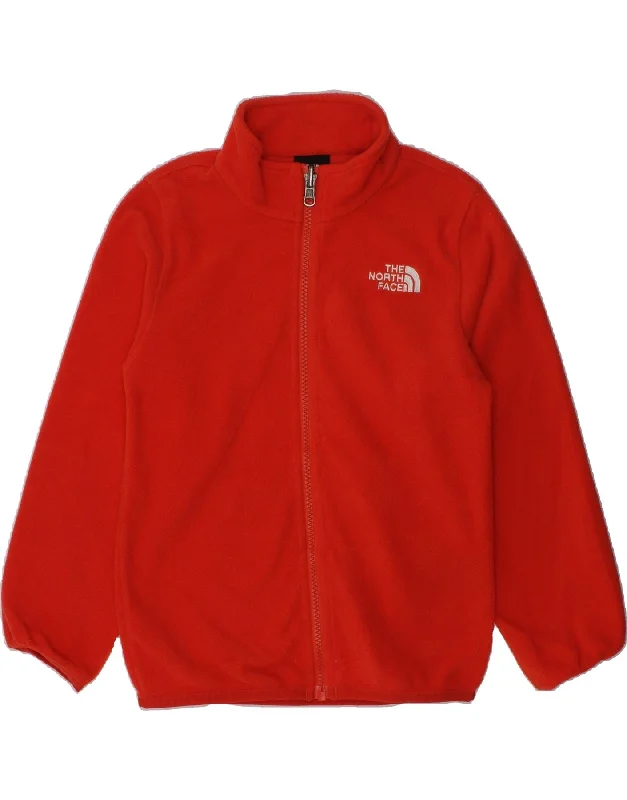 men's parka jackets -THE NORTH FACE Girls Graphic Fleece Jacket 5-6 Years XS Red Polyester