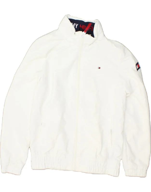 men's faux leather jackets -TOMMY HILFIGER Boys Bomber Jacket 11-12 Years White Polyamide