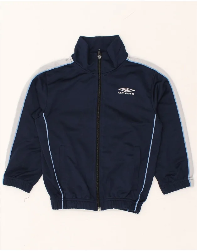 men's thermal jackets -UMBRO Boys Graphic Tracksuit Top Jacket 3-4 Years Navy Blue Polyester