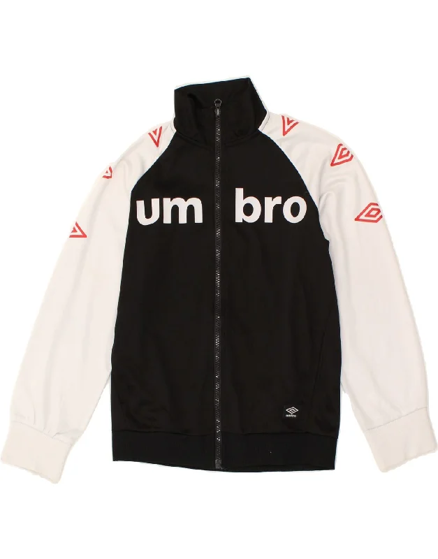 men's quilted jackets -UMBRO Boys Graphic Tracksuit Top Jacket 9-10 Years Medium  Black