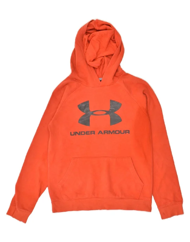 comfortable sweatshirts for everyday wear -UNDER ARMOUR Boys Cold Gear Graphic Hoodie Jumper 11-12 Years Large Orange