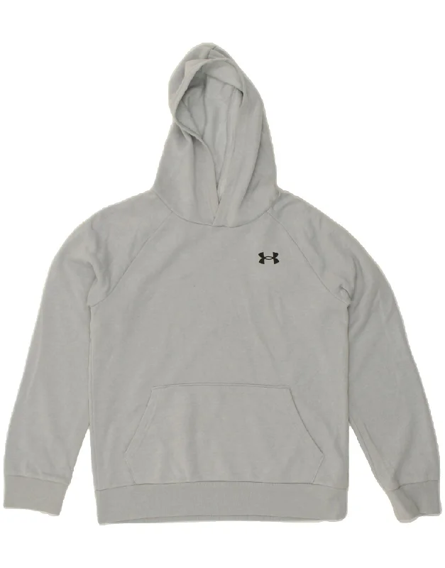 men's hoodie for warmth -UNDER ARMOUR Boys Cold Gear Hoodie Jumper 14-15 Years Grey Cotton