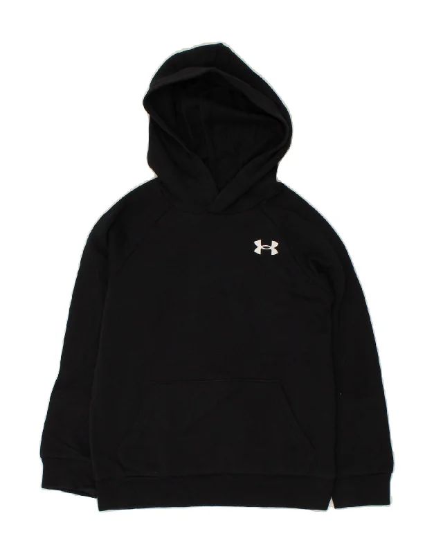 men's hoodie with pockets -UNDER ARMOUR Boys Cold Gear Hoodie Jumper 7-8 Years Small  Black Cotton