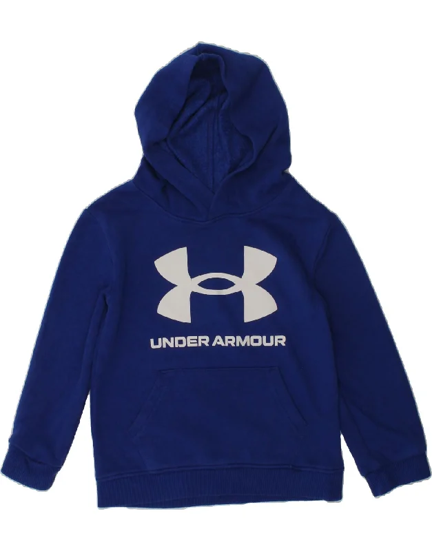 men's lightweight zip-up hoodies -UNDER ARMOUR Boys Graphic Hoodie Jumper 3-4 Years Blue Cotton