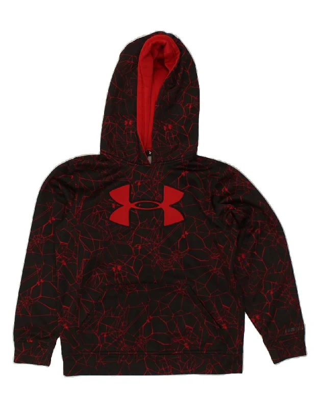 trendy oversized hoodies for men -UNDER ARMOUR Boys Graphic Hoodie Jumper 7-8 Years Black Polyester