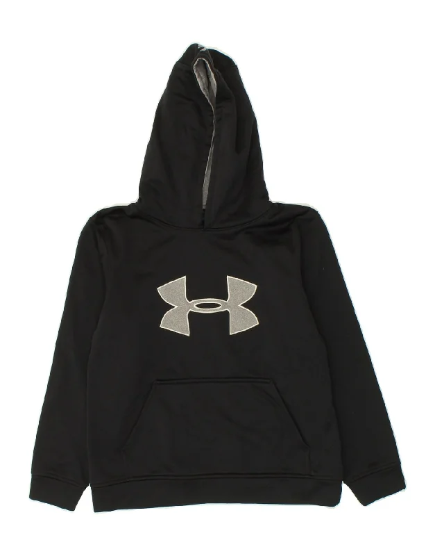 trendy oversized hoodies for men -UNDER ARMOUR Boys Graphic Hoodie Jumper 9-10 Years  Medium  Black