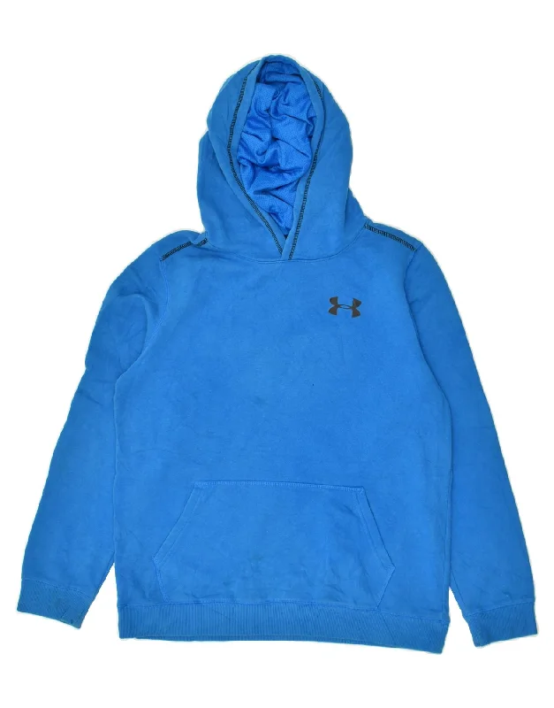 men's fleece sweatshirts -UNDER ARMOUR Boys Hoodie Jumper 13-14 Years XL Blue