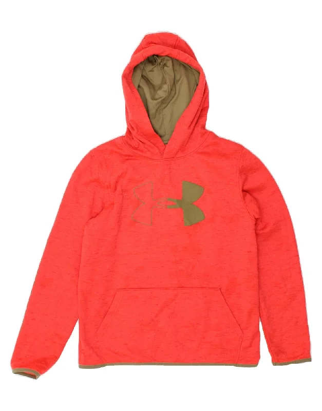 men's workout sweatshirts -UNDER ARMOUR Boys Tall Graphic Hoodie Jumper 13-14 Years XL Red