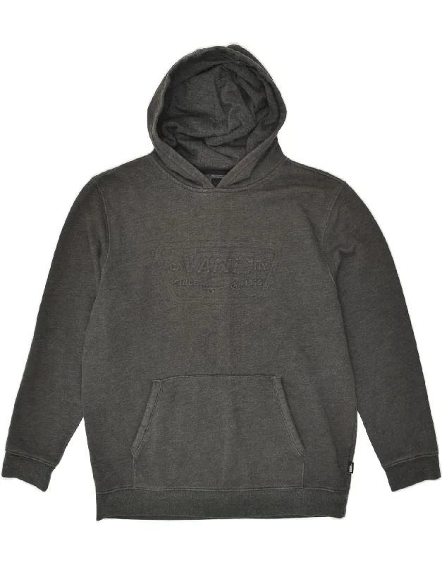 men's hoodie for gym -VANS Boys Graphic Hoodie Jumper 14-15 Years XL Grey Cotton