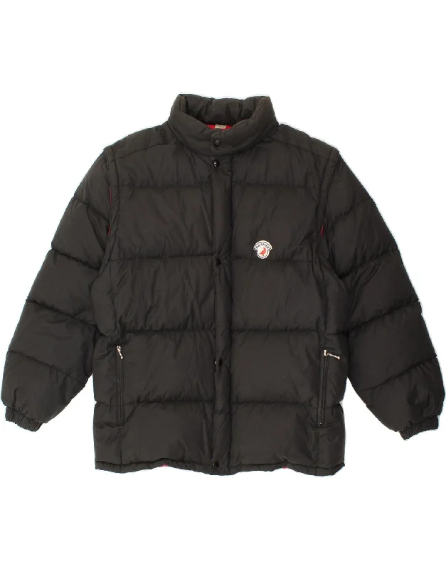 men's versatile jackets -VINTAGE Boys Padded Jacket 13-14 Years XL Black Cotton