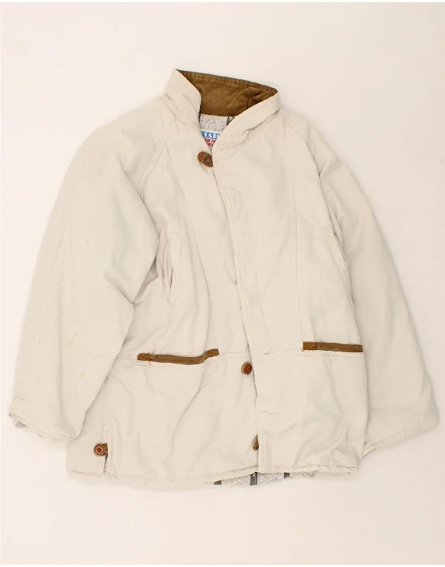 men's sports jackets -VINTAGE Boys Windbreaker Jacket 15-16 Years Off White