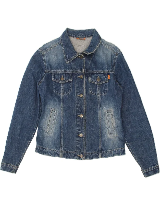 men's casual blazer jackets -WITBOY Girls Denim Jacket 11-12 Years XL Blue Cotton