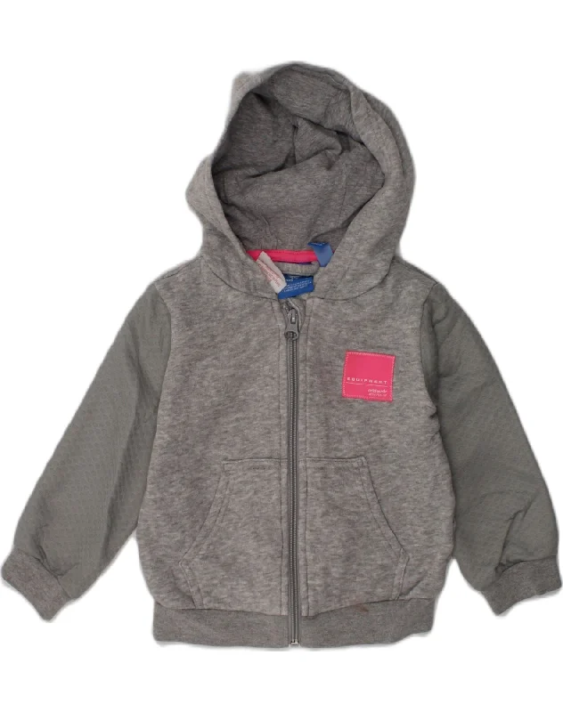 men's premium knit sweaters -ADIDAS Baby Girls Zip Hoodie Sweater 9-12 Months Grey Cotton