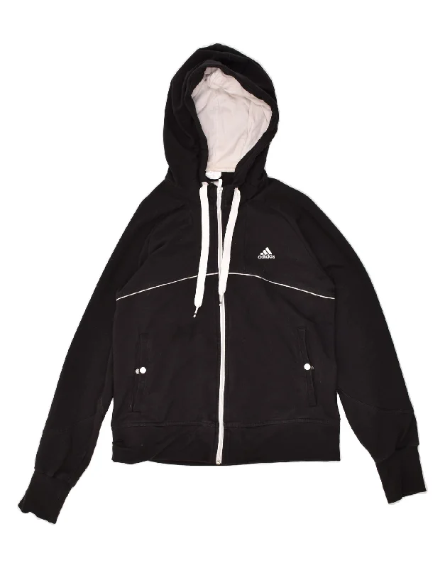 men's high-quality cashmere sweaters -ADIDAS Boys Zip Hoodie Sweater 15-16 Years Black Cotton