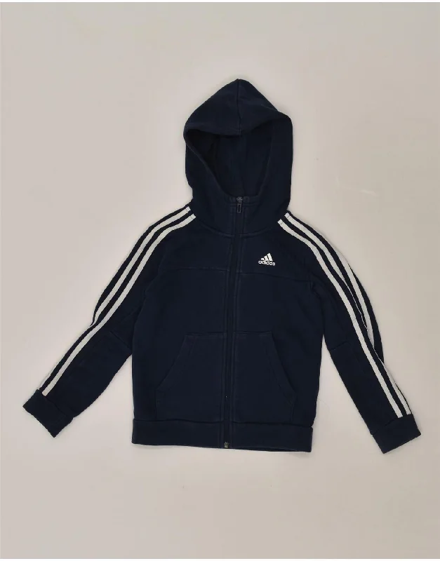 men's turtleneck pullover sweaters -ADIDAS Boys Zip Hoodie Sweater 7-8 Years Navy Blue Cotton